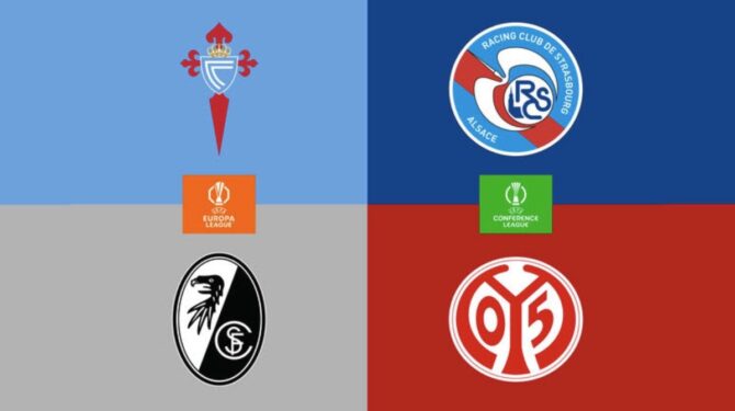 RTL überträgt am heutigen Abend zwei deutsche Clubs in der europäischen Gruppenphase live: In der UEFA Europa League trifft der SC Freiburg auf Celta Vigo, während der 1. FSV Mainz 05 in der UEFA Conference League gegen Racing Club de Strasbourg antritt. (Copyright RTL)