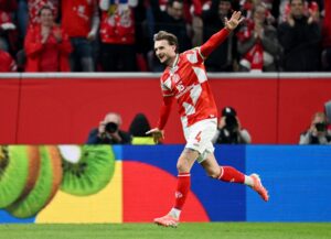 Stefan Posch von 1. FSV Mainz 05 jubelt nach seinem Treffer zum 2:0 im UEFA-Conference-League-Viertelfinale (Hinspiel) gegen RC Strasbourg Alsace in der Mainz Arena am 9. April 2026. Christian Kaspar-Bartke / Getty Images Europe via Getty Images