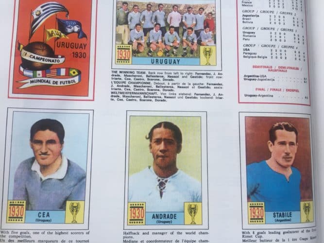 Aus dem Panini Heft 1970 - Die wichtigsten Spieler der Fußball WM 1930. 