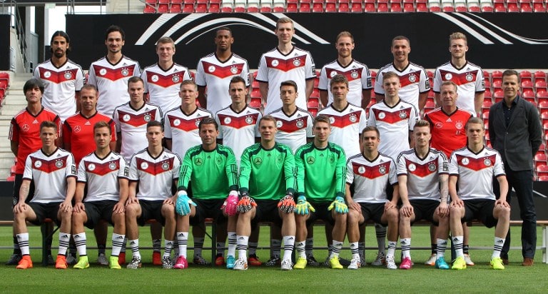 Der deutsche Kader zur Fußball WM 2014 - Weltmeister! AFP PHOTO / DANIEL ROLAND