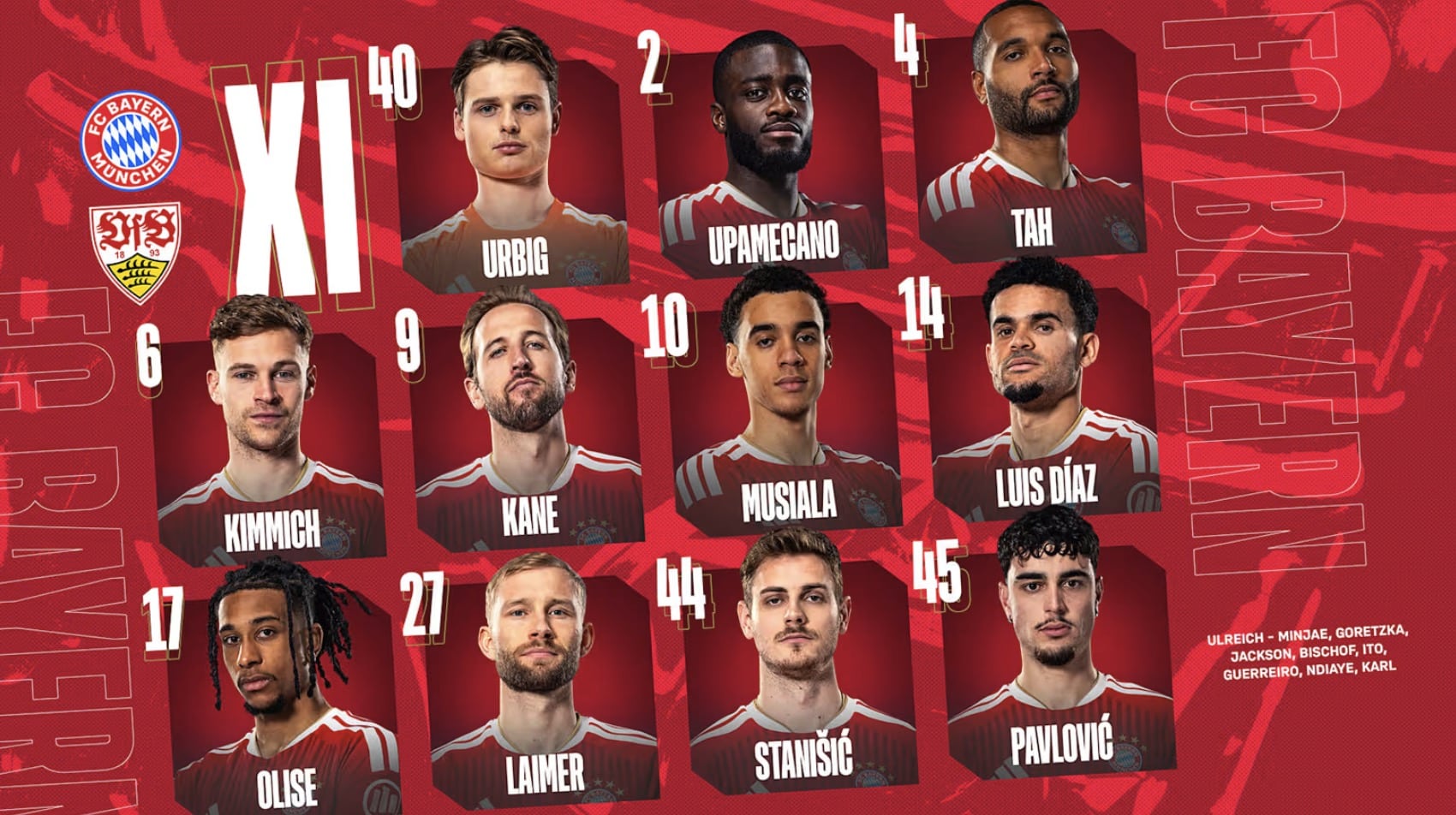 Fußball heute Aufstellungen FC Bayern gegen VfB Stuttgart im DFB Pokalfinale