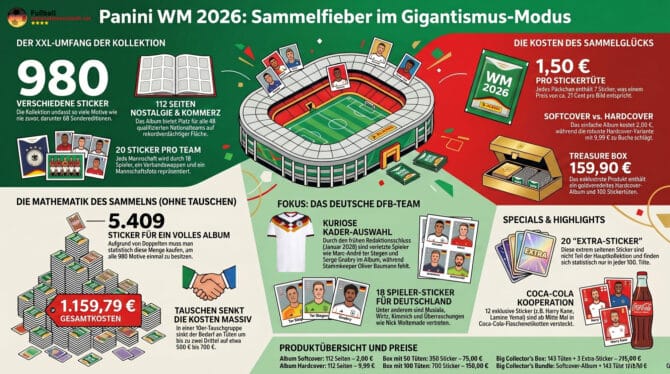 Neue Panini WM 2026 STICKER – das musst du unbedingt wissen! 1.007 Stickern & die deutschen Nationalspieler