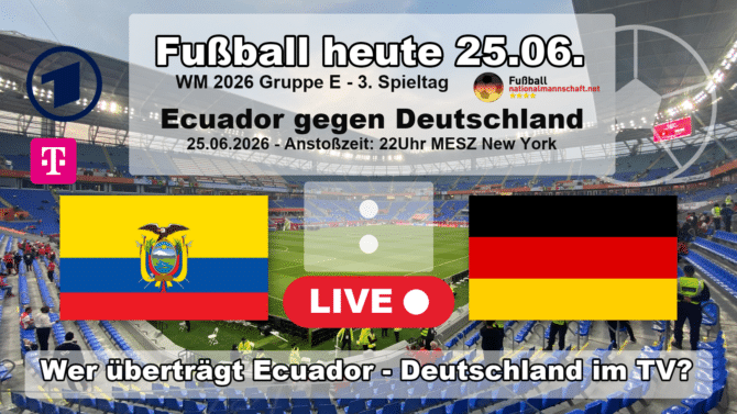 Fußball heute Deutschland gegen Ecuador - Wann spielt Deutschland wieder? Wo? TV-Übertragung?