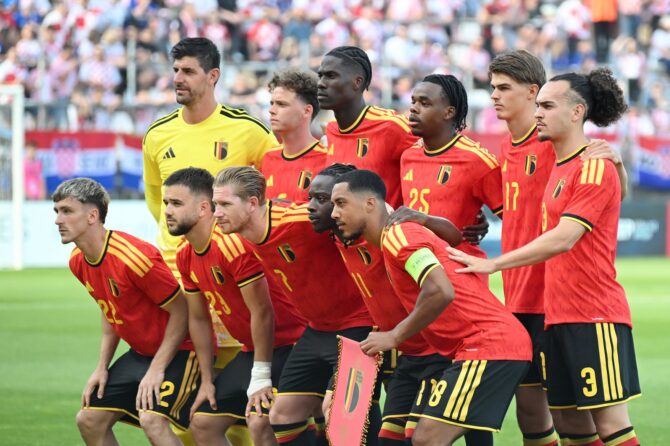 Die Mannschaft von Belgien posiert für ein Teamfoto vor dem internationalen Freundschaftsspiel gegen Kroatien am 2. Juni 2026 im Stadion HNK Rijeka in Rijeka. (Jurij Kodrun / Getty Images)