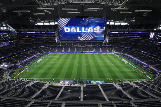 Blick in das Dallas Stadium in Arlington, Texas, vor dem WM-Gruppenspiel der Gruppe F zwischen Japan und Schweden am 25. Juni 2026. Lars Baron / Getty Images