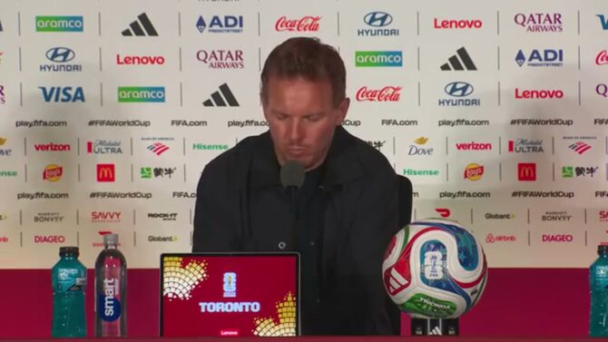 Bundestrainer Julian Nagelsmann auf der DFB-Pressekonferenz nach dem WM-2026-Spiel Deutschland gegen Elfenbeinküste in Toronto
