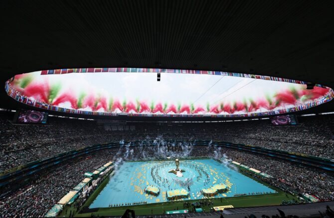 Gesamtansicht der Eröffnungszeremonie vor dem WM-2026-Gruppenspiel zwischen Mexiko und Südafrika am 11. Juni 2026 im Mexico City Stadium. (Kevin C. Cox / Getty Images)