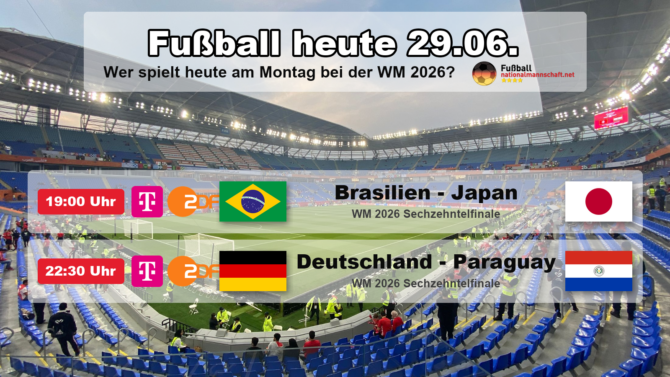 Fußball heute WM - Wer spielt heute am Montag 29.6. bei WM 2026? Die Sechzehntelfinale heute!