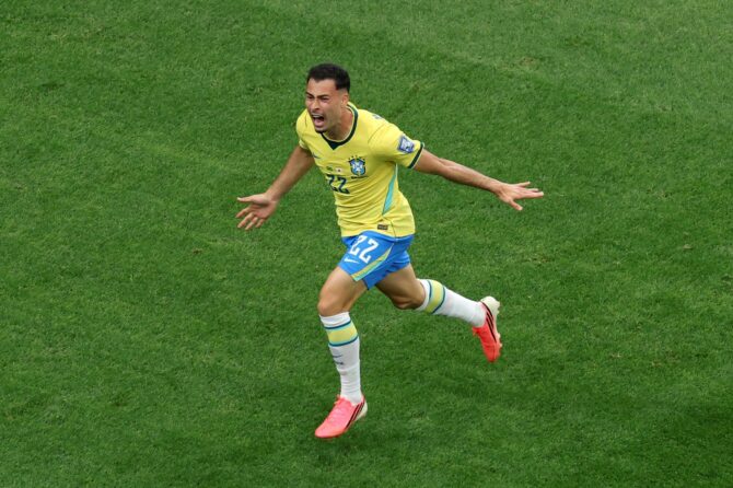 Gabriel Martinelli bejubelt seinen Siegtreffer für Brasilien gegen Japan im Sechzehntelfinale der WM 2026, vor dem Achtelfinale gegen Norwegen
