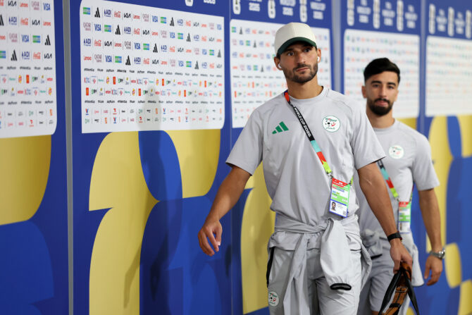 Algeriens Houssem Aouar bei der Ankunft am Stadion in Kansas City