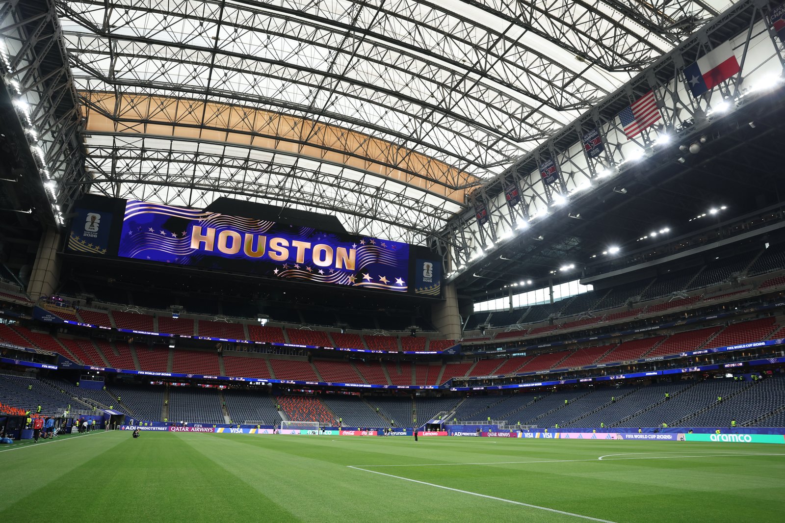 Innenansicht des Houston Stadium während der WM 2026, Austragungsort des Achtelfinales Kanada gegen Marokko