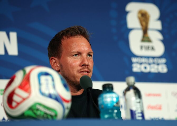 Julian Nagelsmann auf der DFB-Pressekonferenz vor dem WM-Spiel gegen Curaçao