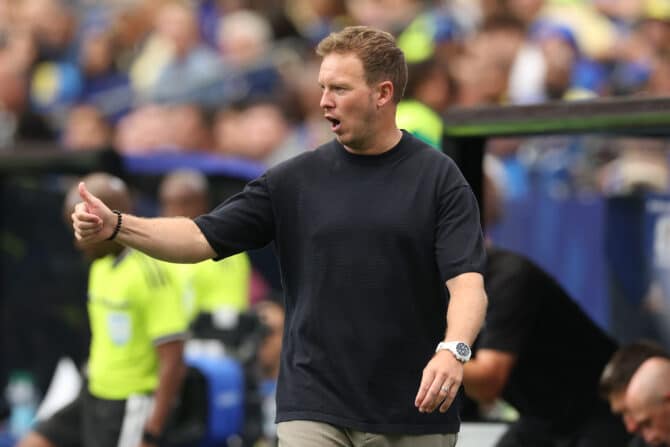 Houston, Texas, USA, 14. Juni 2026: Bundestrainer Julian Nagelsmann reagiert während des WM-Gruppenspiels der Gruppe E zwischen Deutschland und Curaçao im Houston Stadium. (Foto: Alexander Hassenstein/Getty Images)