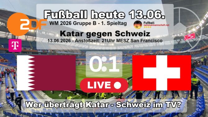 Fußball heute ZDF live TV-Übertragung - 0:1 - Wer überträgt Katar gegen Schweiz live im TV & Stream?