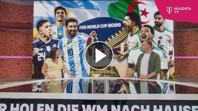 MagentaTV-Studio zum WM-2026-Auftakt Argentinien gegen Algerien mit Lionel Messi im Mittelpunkt.