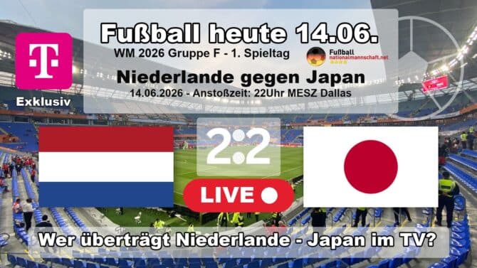 Fußball heute WM live MagentaTV: Wer überträgt Niederlande gegen Japan live im TV? Endstand 2:2