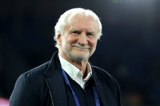 DFB-Sportdirektor Rudi Völler vor dem Länderspiel zwischen der Schweiz und Deutschland am 27. März 2026 im St. Jakob-Park in Basel. Foto: Alexander Hassenstein / Getty Images