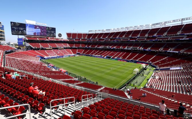 Blick in das San Francisco Bay Area Stadium vor dem WM-2026-Gruppenspiel der Gruppe B zwischen Katar und der Schweiz in San Francisco, Kalifornien, am 13. Juni 2026. Fran Santiago / Getty Images