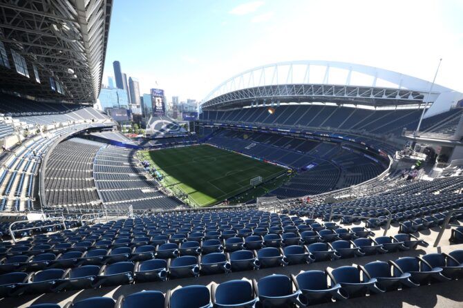 Innenansicht des Seattle Stadium vor dem WM-2026-Gruppenspiel zwischen den USA und Australien am 19. Juni 2026 in Seattle. (Alex Grimm / Getty Images)