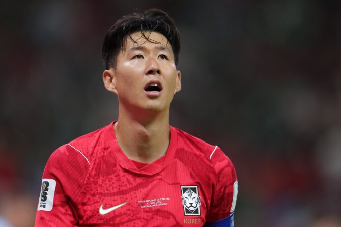 Südkoreas Kapitän Son Heung-min reagiert während des WM-Gruppenspiels der Gruppe A gegen Tschechien. Die Partie fand am 11. Juni 2026 im Guadalajara Stadium in Mexiko statt. Alex Slitz / Getty Images