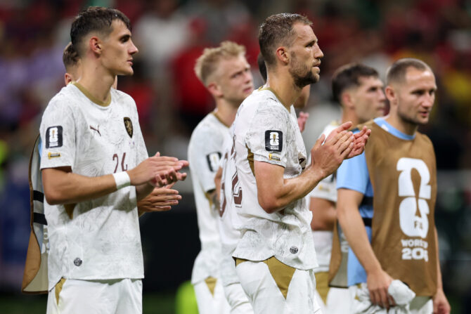 Guadalajara, Jalisco, Mexiko, 11. Juni 2026: Tschechiens Kapitän Tomáš Souček (22) applaudiert den mitgereisten Fans nach der 1:2-Niederlage gegen Südkorea im WM-Gruppenspiel der Gruppe A im Guadalajara Stadium. (Foto: Molly Darlington/Getty Images)