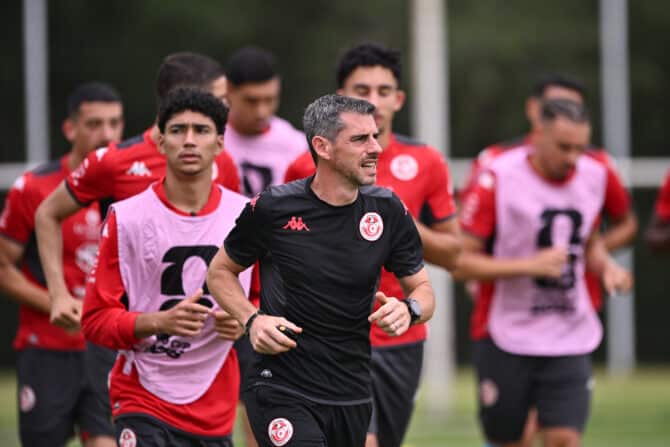 Monterrey, Mexiko, 15. Juni 2026: Spieler der tunesischen Nationalmannschaft absolvieren im Monterrey Training Center eine Trainingseinheit nach der Entlassung von Nationaltrainer Sabri Lamouchi während der WM 2026. (Foto: Azael Rodriguez/Getty Images)