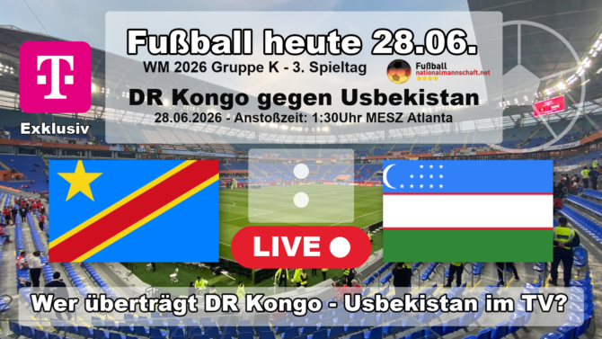 Fußball heute WM live im TV: Wer überträgt DR Kongo gegen Usbekistan live im TV? ZDF oder MagentaTV?