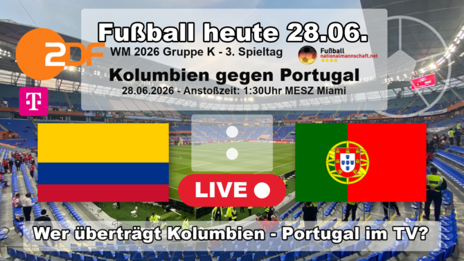 Fußball heute WM live im TV: Wer überträgt Kolumbien gegen Portugal live im TV? ZDF oder MagentaTV?