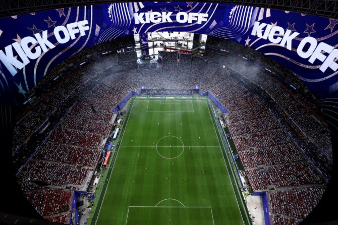 Blick ins Atlanta Stadium beim Anstoß des Achtelfinals der WM 2026 zwischen Argentinien und Ägypten am 7. Juli 2026 in Atlanta. (Dan Mullan / Getty Images North America via Getty Images)