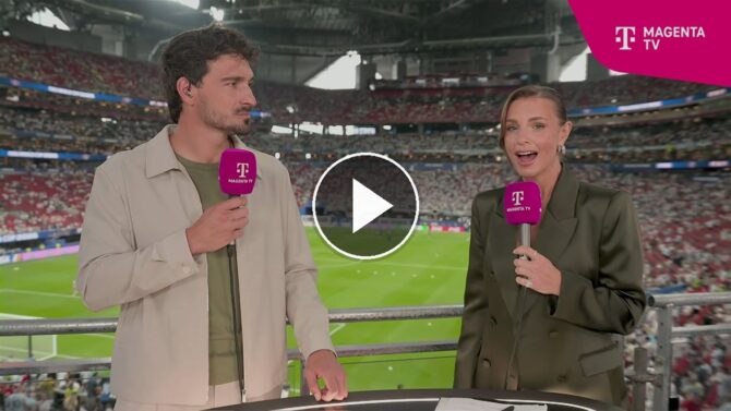 John Terry, Zlatan Ibrahimovic, Thierry Henry und Co.: die internationale Expertenwelt beim WM-Halbfinale in Atlanta. (Screenshot: MagentaTV)