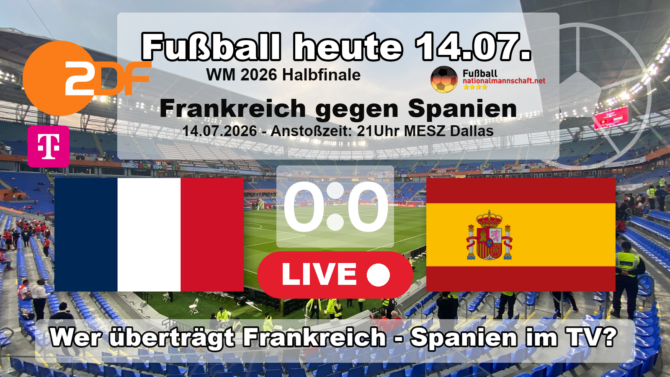 Fußball live heute im ZDF: 0:0 - Wer überträgt Frankreich vs. Spanien? WM 2026 kostenlos im Livestream