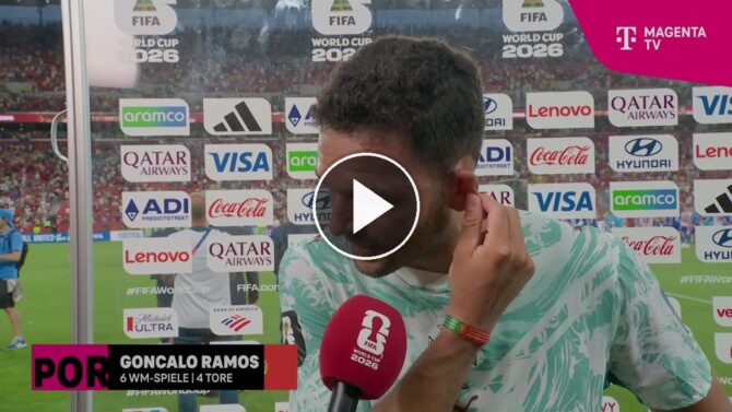 Gonçalo Ramos im MagentaTV-Interview nach dem 2:1 Portugals gegen Kroatien.