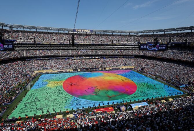 Die erste Halbzeitshow der WM-Geschichte während des Finales 2026 zwischen Spanien und Argentinien am 19. Juli 2026 im MetLife Stadium in East Rutherford. (Kevin C. Cox / Getty Images North America via Getty Images)