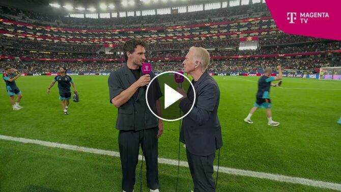 Mats Hummels analysiert bei MagentaTV Spaniens 2:0 im WM-Halbfinale gegen Frankreich. (Screenshot: MagentaTV)