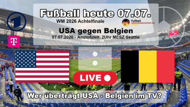 Wer überträgt USA gegen Belgien? Das WM 2026 Achtelfinale läuft in der ARD und bei MagentaTV.