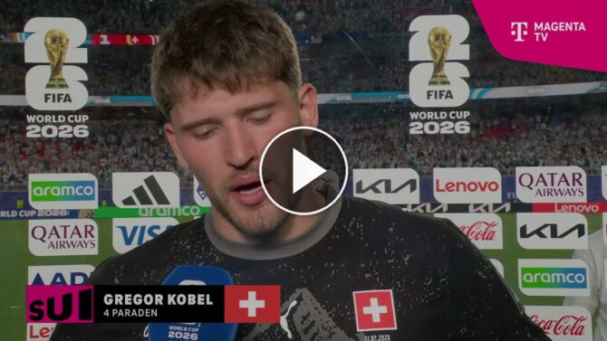 Schweiz-Torhüter Gregor Kobel im MagentaTV-Interview nach dem Ausscheiden im WM-Viertelfinale gegen Argentinien.
