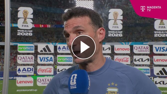 Argentiniens Trainer Lionel Scaloni im MagentaTV-Interview nach dem 3:1 im WM-Viertelfinale gegen die Schweiz.
