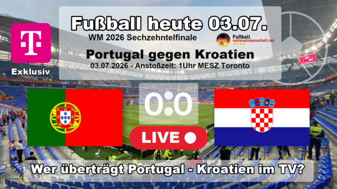 Fußball heute: Wer überträgt Portugal gegen Kroatien? WM 2026 heute Nacht live im TV und Stream