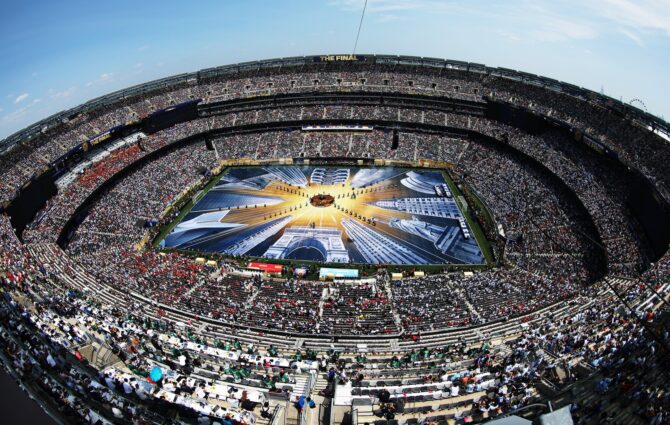 Die Schlussfeier der WM 2026 vor dem Finale zwischen Spanien und Argentinien am 19. Juli 2026 im MetLife Stadium in East Rutherford. (Al Bello / Getty Images North America via Getty Images)
