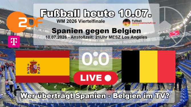 Fußball heute ZDF live - 0:0 - Wer überträgt Spanien - Belgien? Free TV-Übertragung