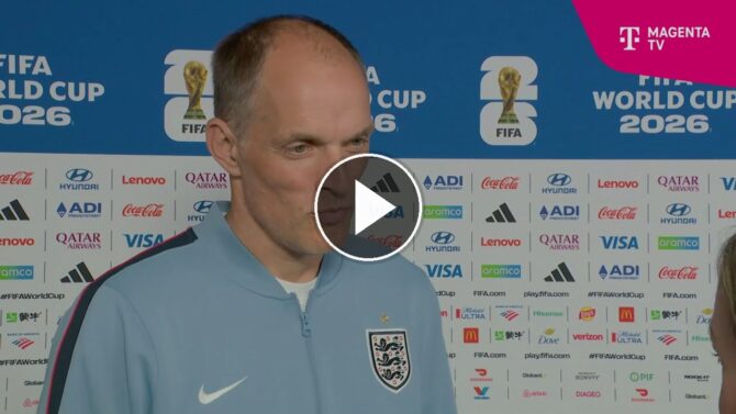 Thomas Tuchel im MagentaTV-Interview vor dem WM-Halbfinale England gegen Argentinien. (Screenshot: MagentaTV)