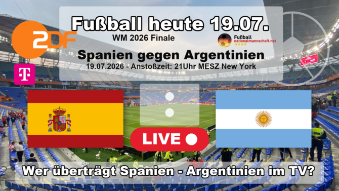Wer überträgt Spanien gegen Argentinien? Das WM 2026 Finale am 19. Juli 2026 um 21:00 Uhr MESZ läuft live im ZDF und bei MagentaTV.