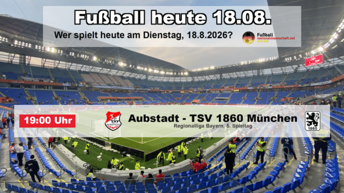 Fußball heute am 18. August 2026: Spielplan-Grafik mit allen Partien und Anstoßzeiten