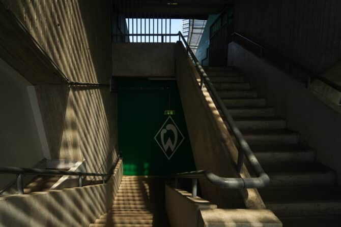Blick in das Weserstadion vor dem Bundesliga-Spiel zwischen Werder Bremen und Borussia Dortmund.