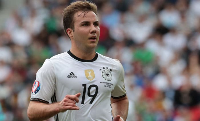 Mario Götze im EM-Trikot des DFB beim Vorrundenspiel gegen Nordirland am 21.Juni 2016. / AFP PHOTO / KENZO TRIBOUILLARD